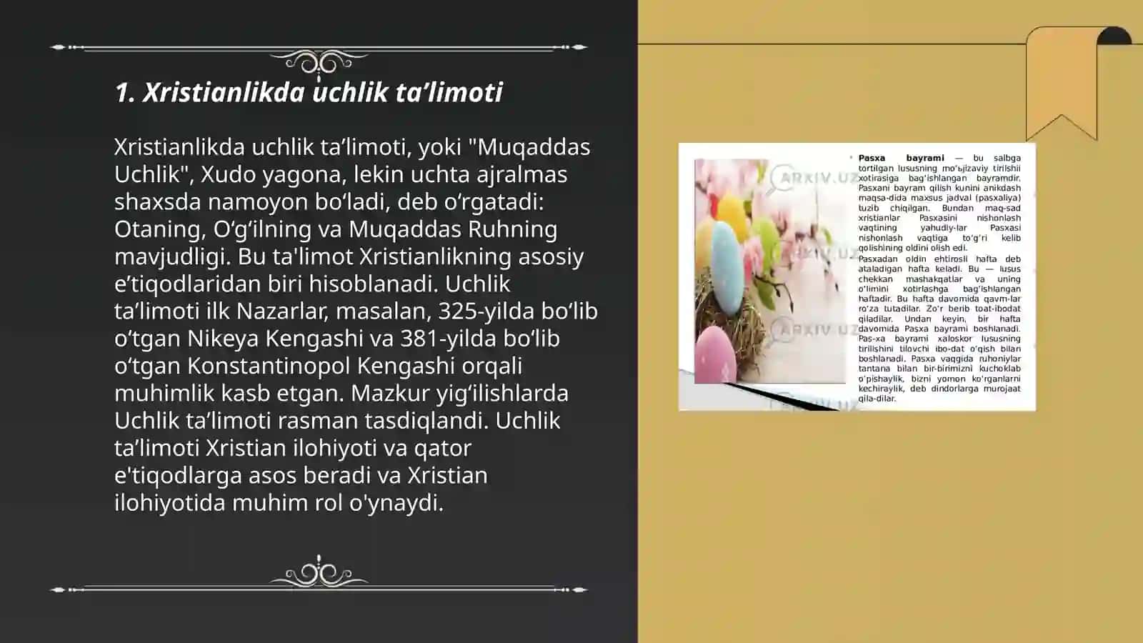 Xristianlik taʼlimoti da yakka xudoning uch qiyofasi haqidagi taʼlimot 3