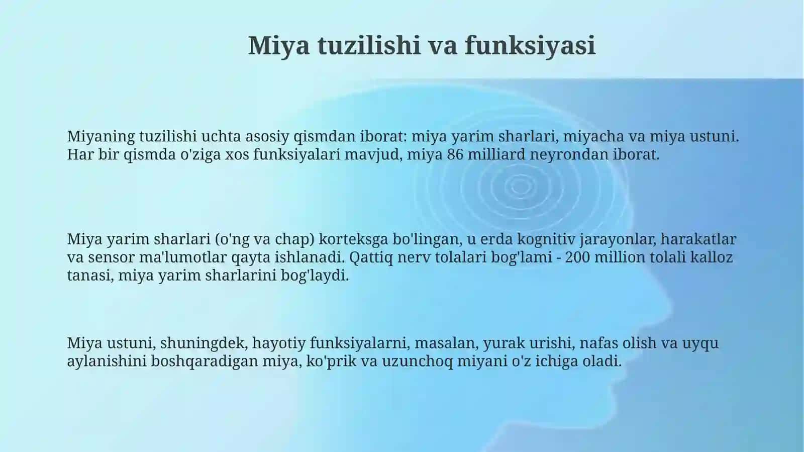 Psixik jarayonlar va miyaning o'zaro aloqadorligi 3