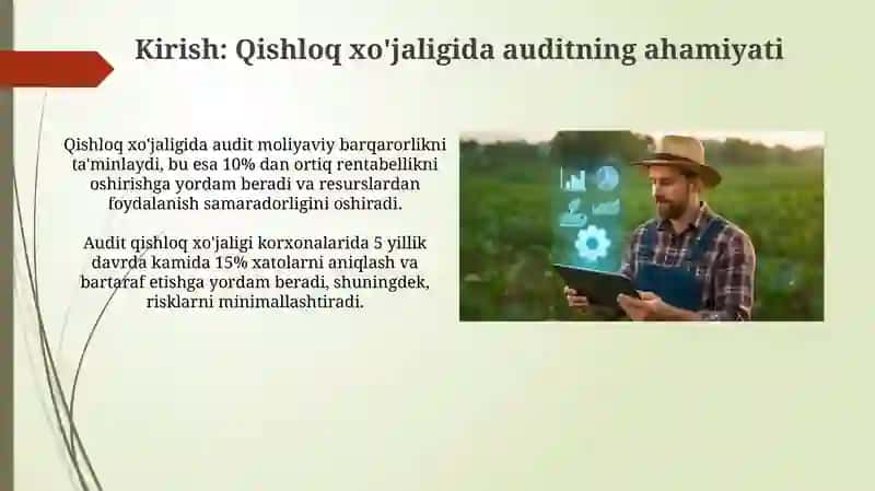 Qishloq xo'jaligida auditning axborot manbalari va vazifalari 3