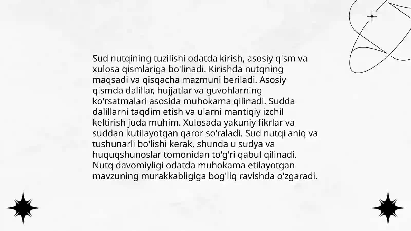 Sud notiqligi qoralovchi(prokuror) nutqi ustida ishlash 3