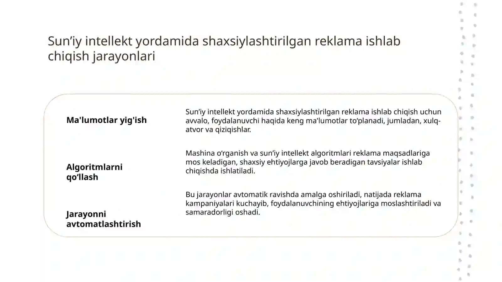 Sun’iy intellekt yordamida shaxsiylashtirilgan reklama ishlab chiqish usullari 3