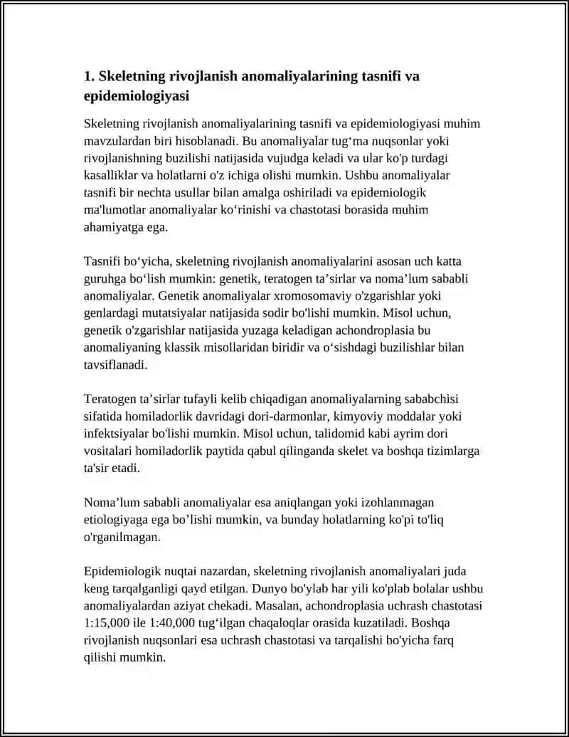 Skeletning rivojlanish anomaliyalari 3