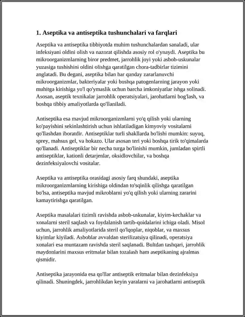 ASEPTIKA VA ANTISEPTIKA TAMOYILLARI.QO‘LLAR GIGIYENASI.QO‘LLARNI YUVISH TEXNIKASI 3