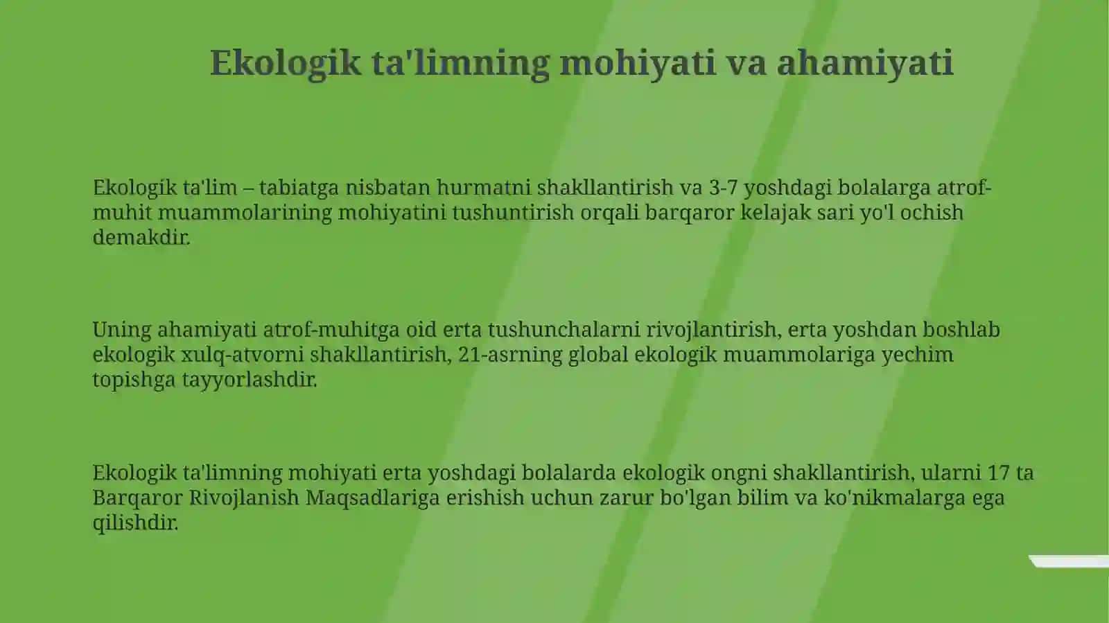 Maktabgacha taʼlimda ekalogik tarbiya berishning ahamiyati 3