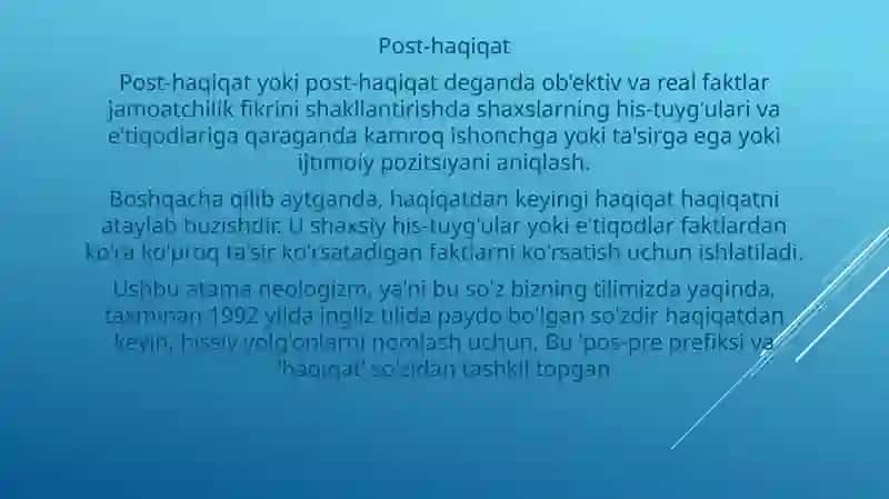 Post haqiqat nima 3