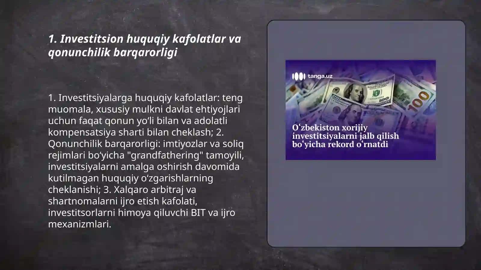 Xorijiy investisiyalarni jalb qilish tamoyillari 3