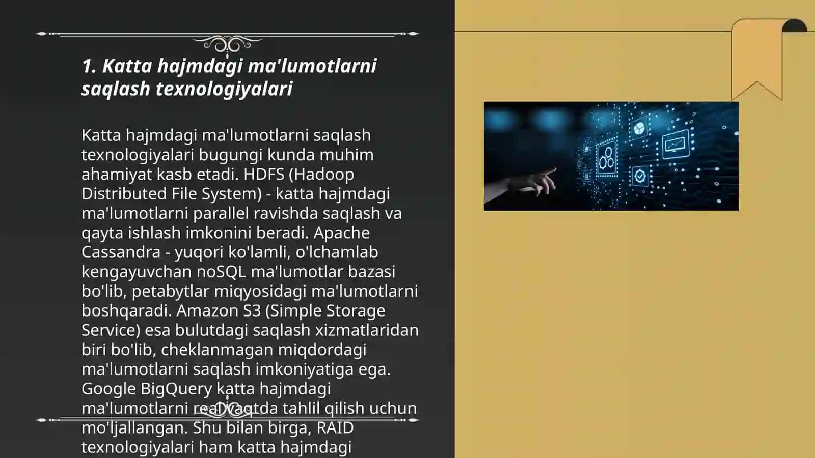 Katta hajmdagi ma'lumotlar bilan ishlash texnologiyasi 3