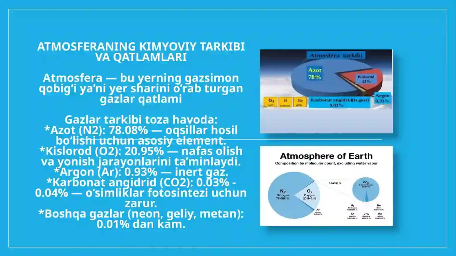 Atmosferaning kimyoviy tarkibi va uni ifloslantiruvchi moddalar 3