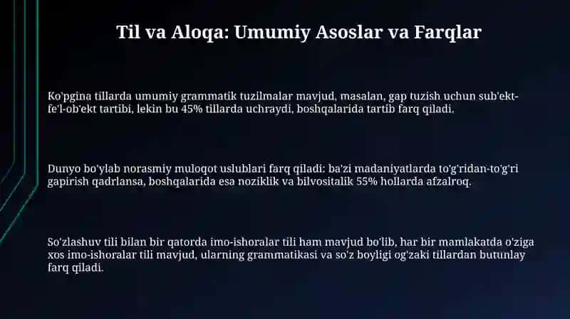 Til va Aloqa: Umumiy Asoslar va Farqlar 3