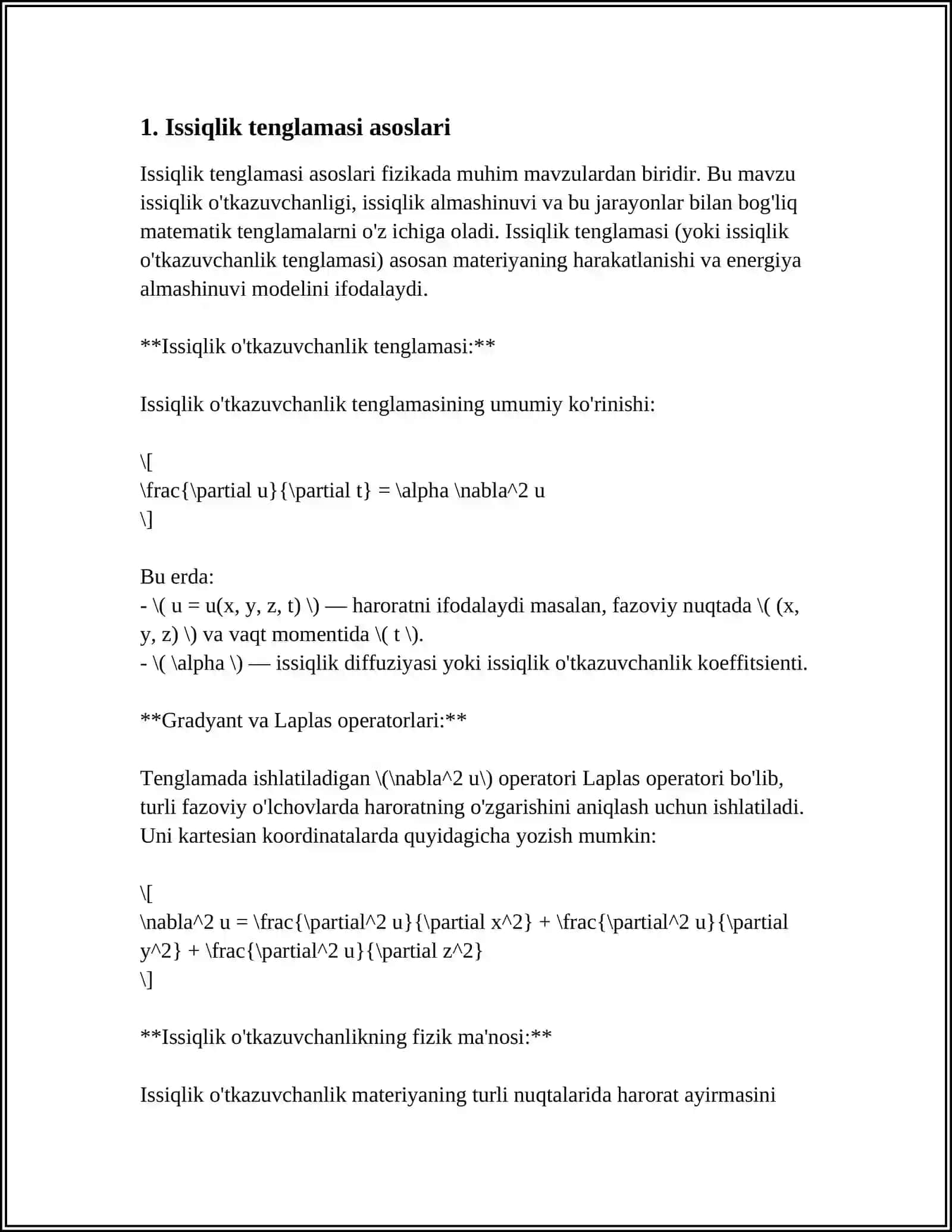 ISSIQLIK TENGLAMASI 3