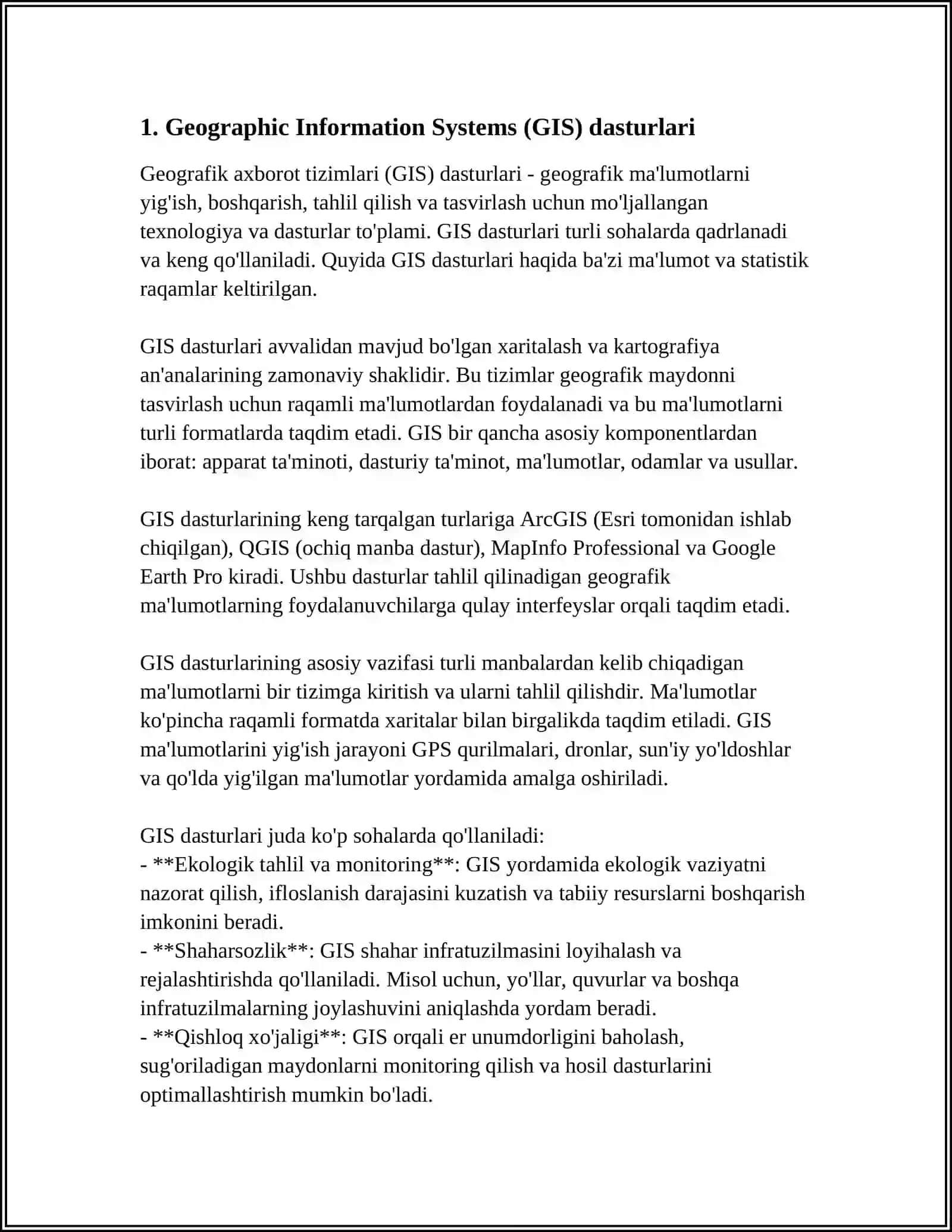 Geographic Information Systems (GIS) dasturlari 3