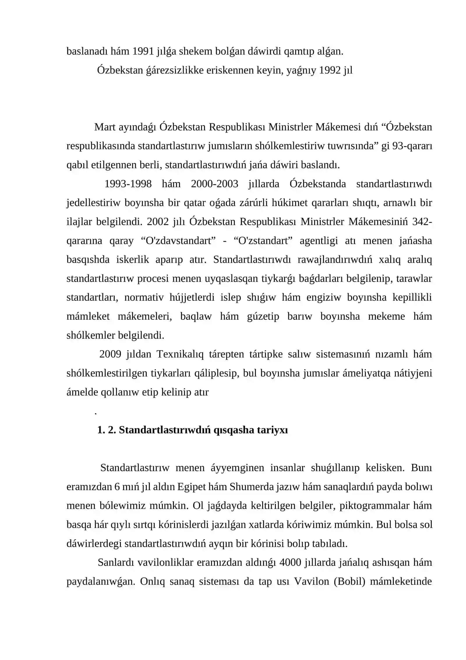 STANDARTLASTIRIW HAQQINDA ULÍWMA TUSINIKLER 3