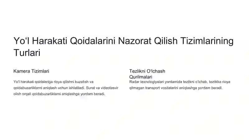 Yo‘l Harakati Qoidalarini Nazorat Qilish Tizimlari 3