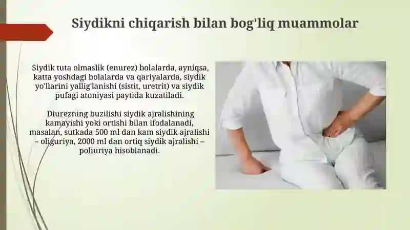 Buyrak va siydik ajratuv yoʻllari kasalliklari 3