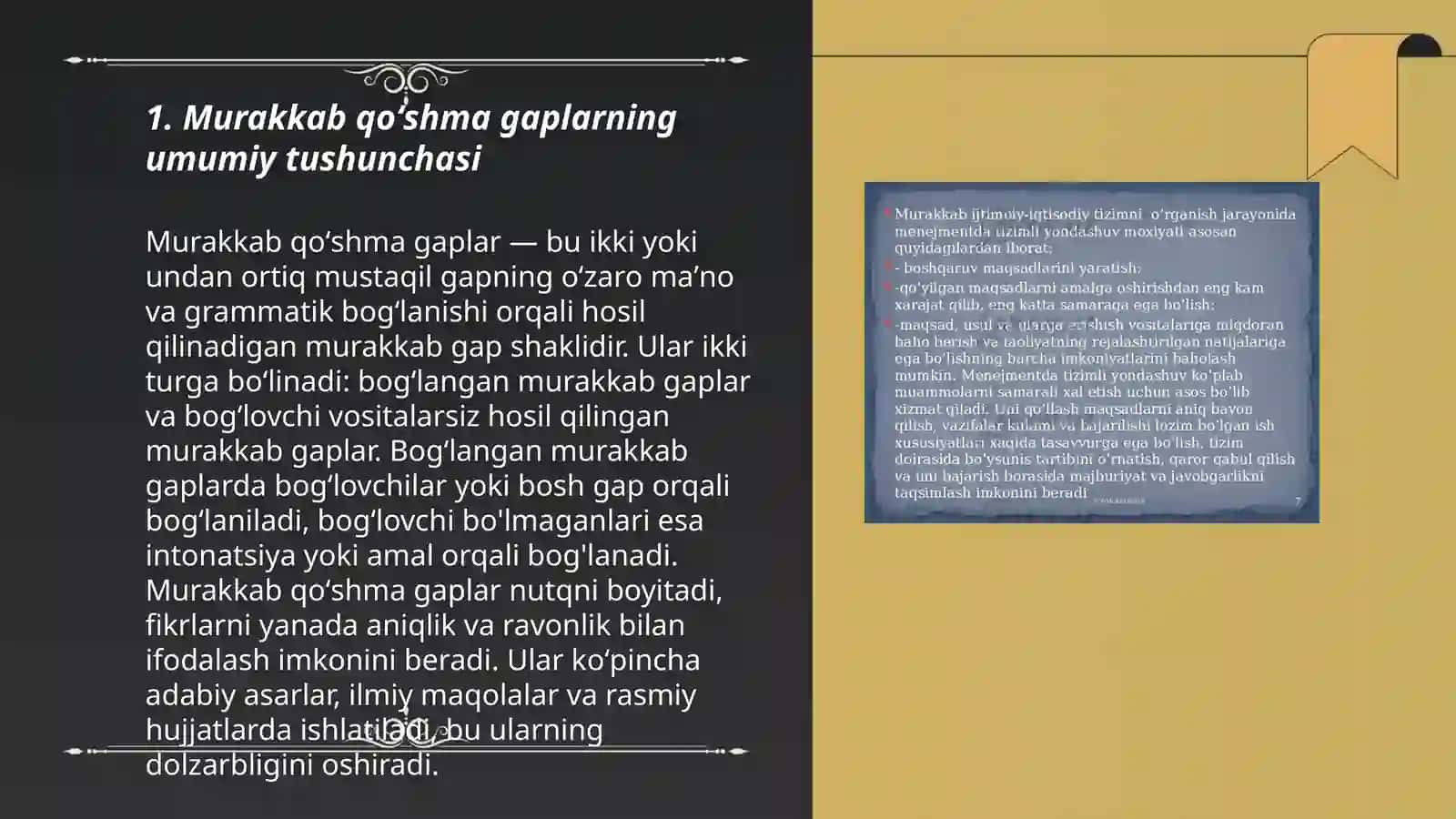 Murakkab qoʻshma gaplar tahlili 3