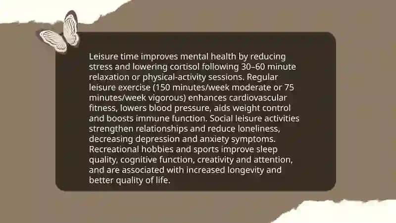 Leisure time benefits 3