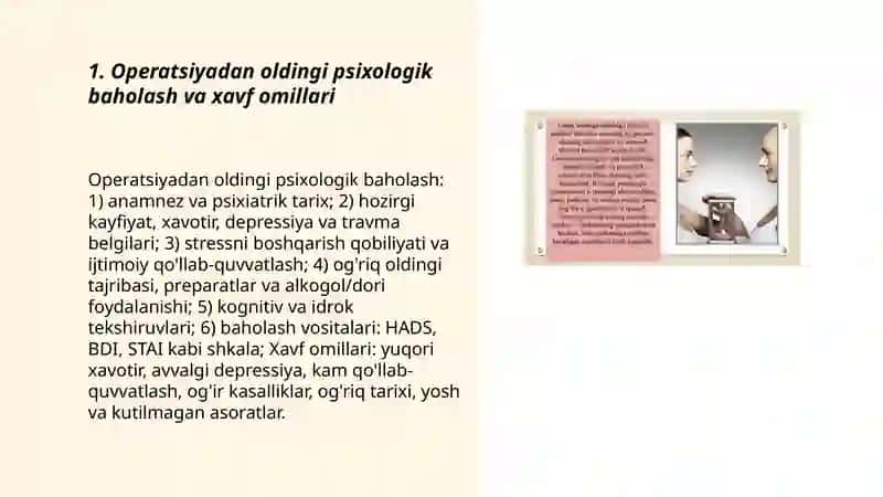 Operatsiyadan oldin va keyingi ruhiy o'zgarishlar va ularni davolashda psixoprofilaktika masalalar 3