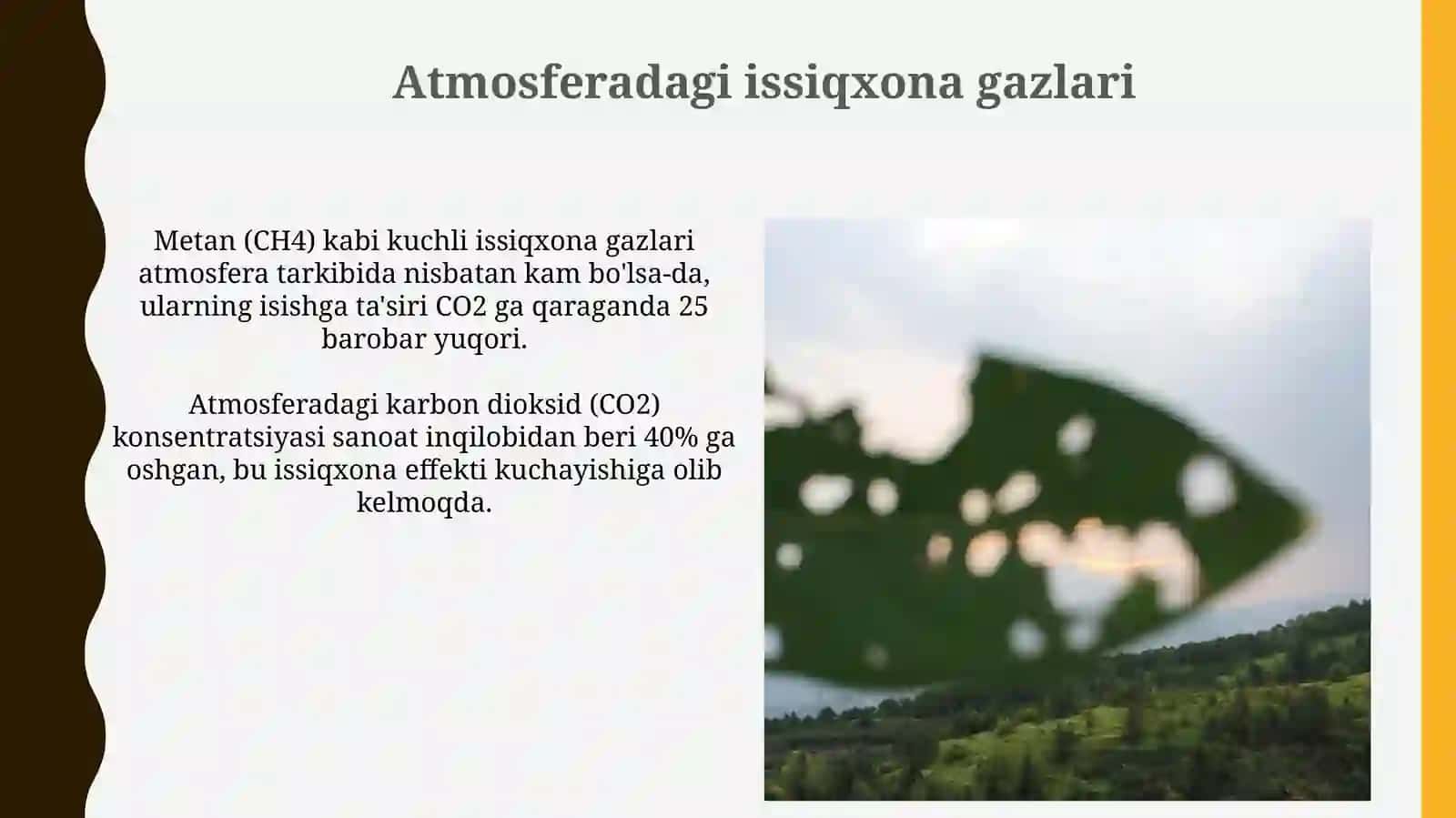 Iqlim o'zgarishi sabablari issiqxona efekktimexanizmiva 3