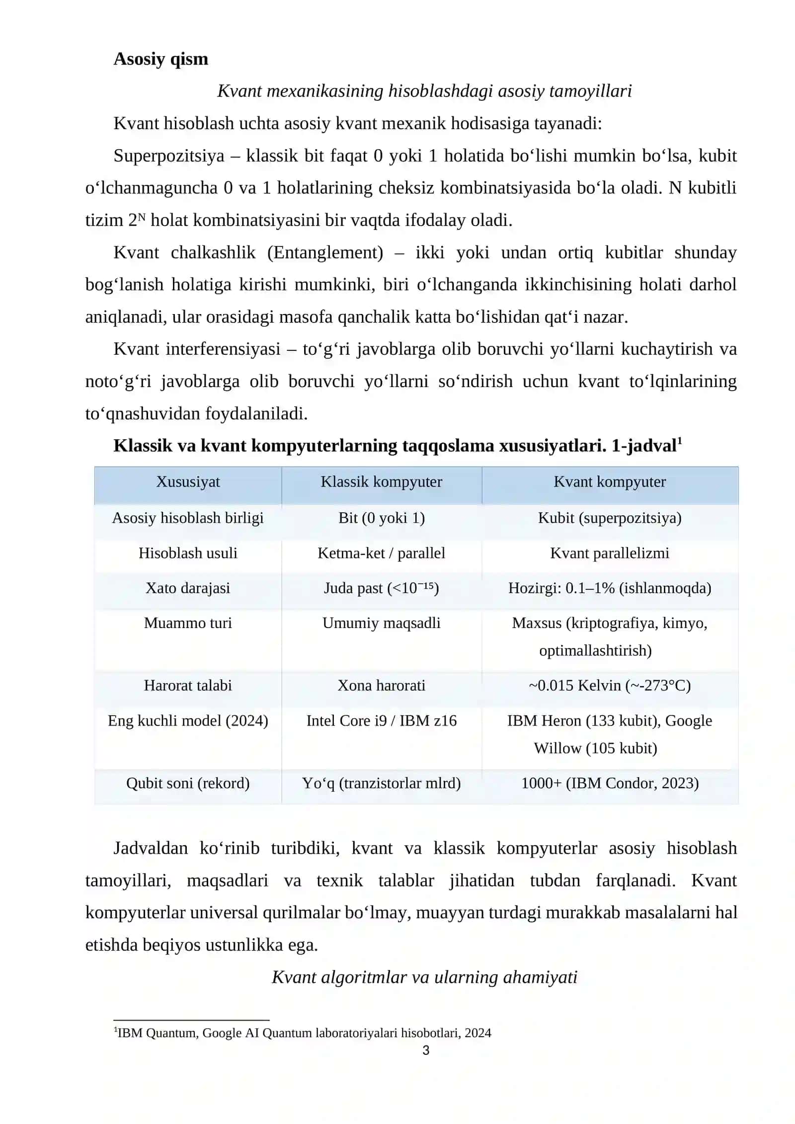 Kvant ustunligi: Hisoblash texnikasidagi yangi era 3