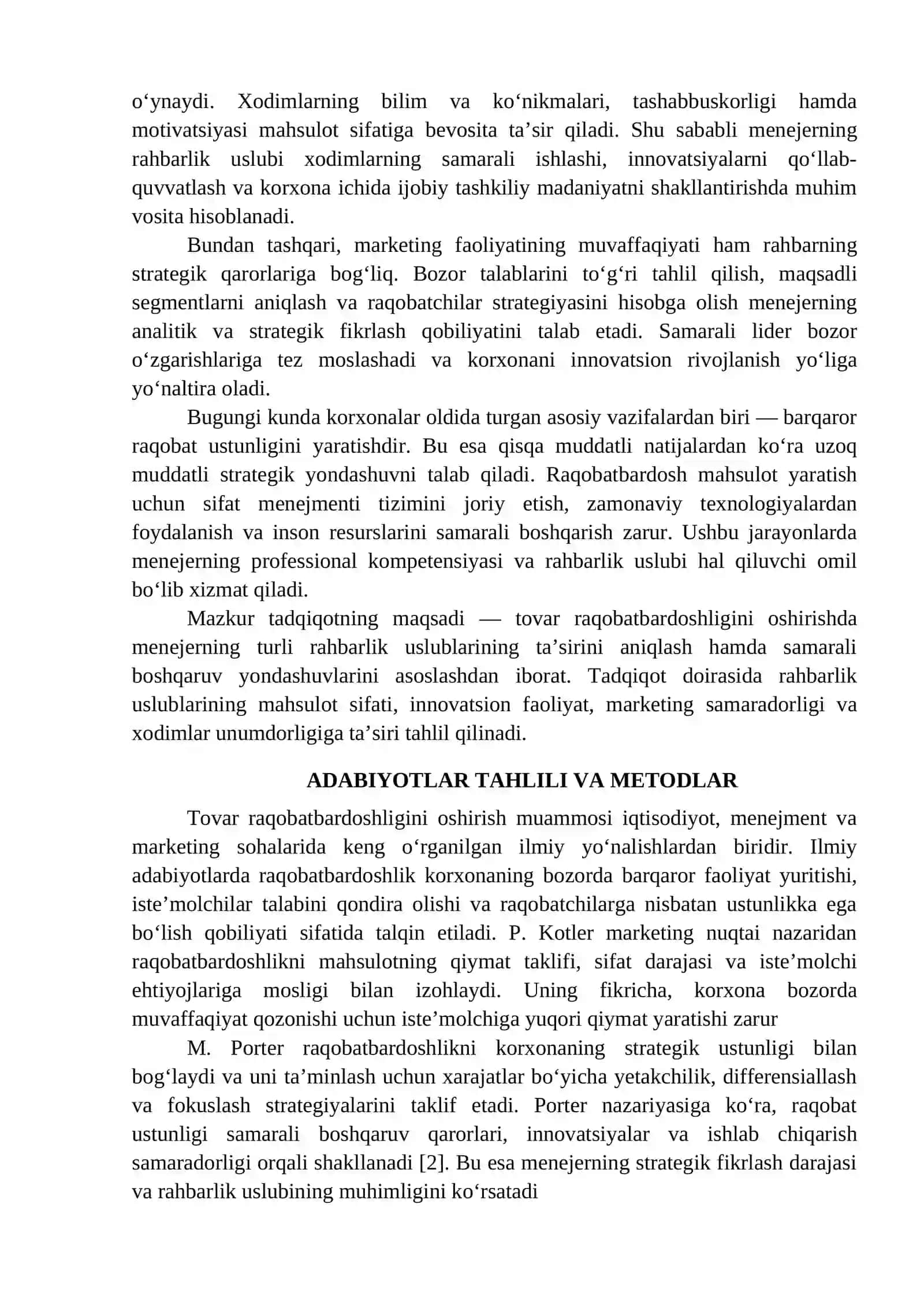 TOVAR RAQOBATBARDOSHLIGINI OSHIRISH VA MENEJERNING RAHBARLIK USLUBLARI 3