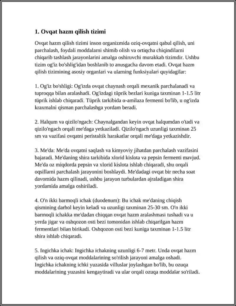 OQSIL HAZMLANISHI VA AMINOKISLOTA SOʻRILISHI 3