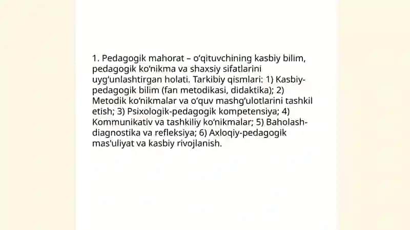 Oʻqituvchining pedagogik faoliyati va kasbiy mahorati 3