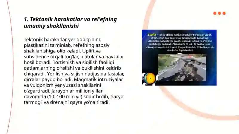 Tektonik harakatlar va relʼefning shakllanishi 3