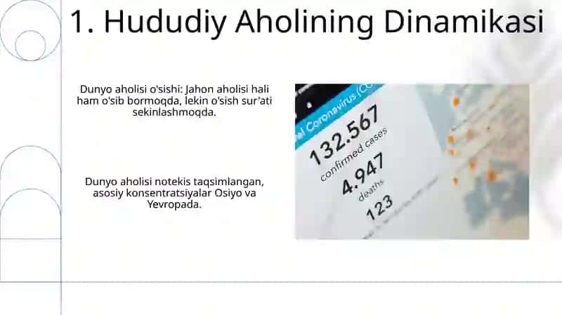 Dunyo aholisining soni oʻsishi va joylashishi 3