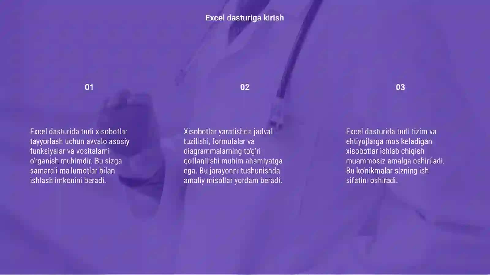 Excel dasturida turli xisobotlar tayyorlash 3