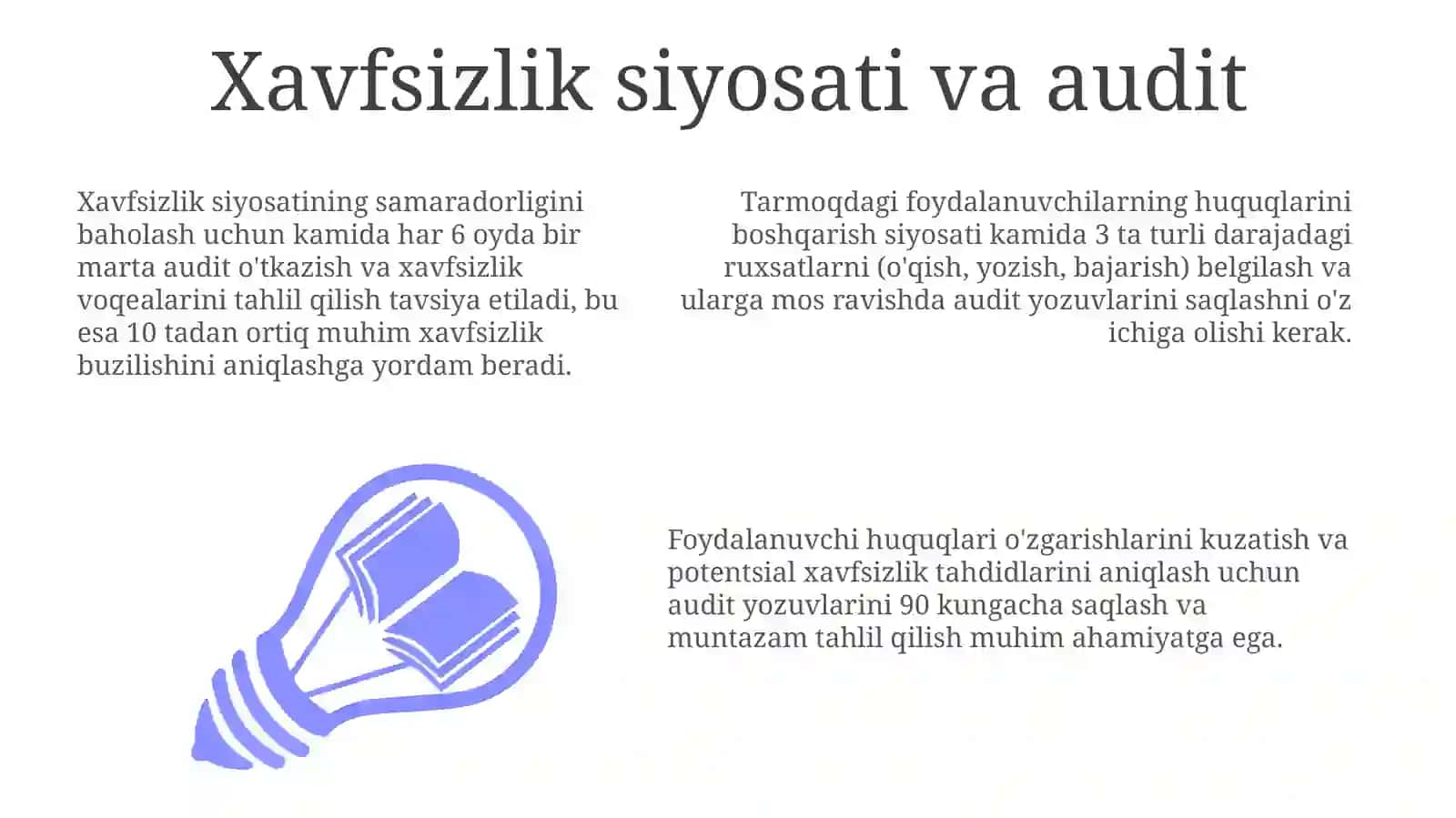Tarmoq foydalanuvchilar huquqlarini bólishish va sozlash 3