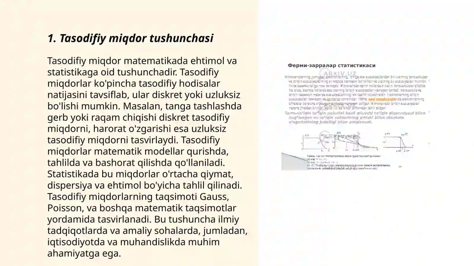 Tasaddifiy miqdor tushunchasi va uning turlari 3