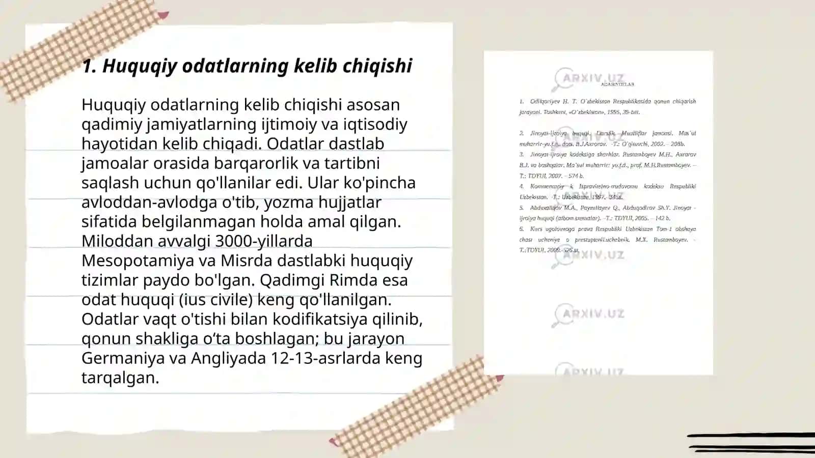 Huquqiy odat-huquqning tarixiy manbayi 3