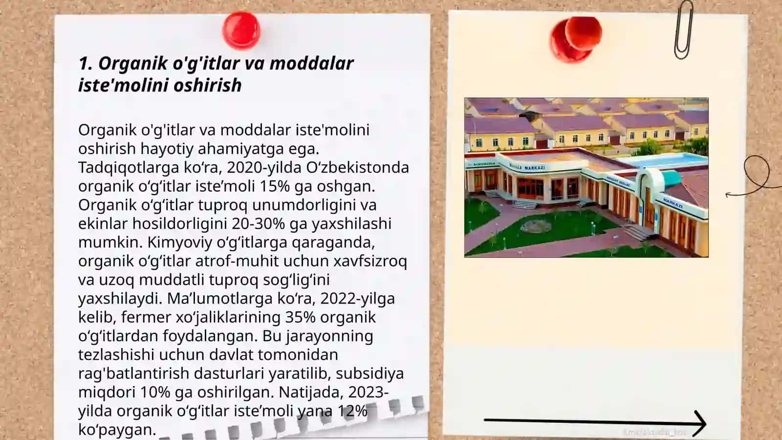 Ozbekistonda organik qishloq xojaligini rivojlantirishning ustuvor yonalishlari 3