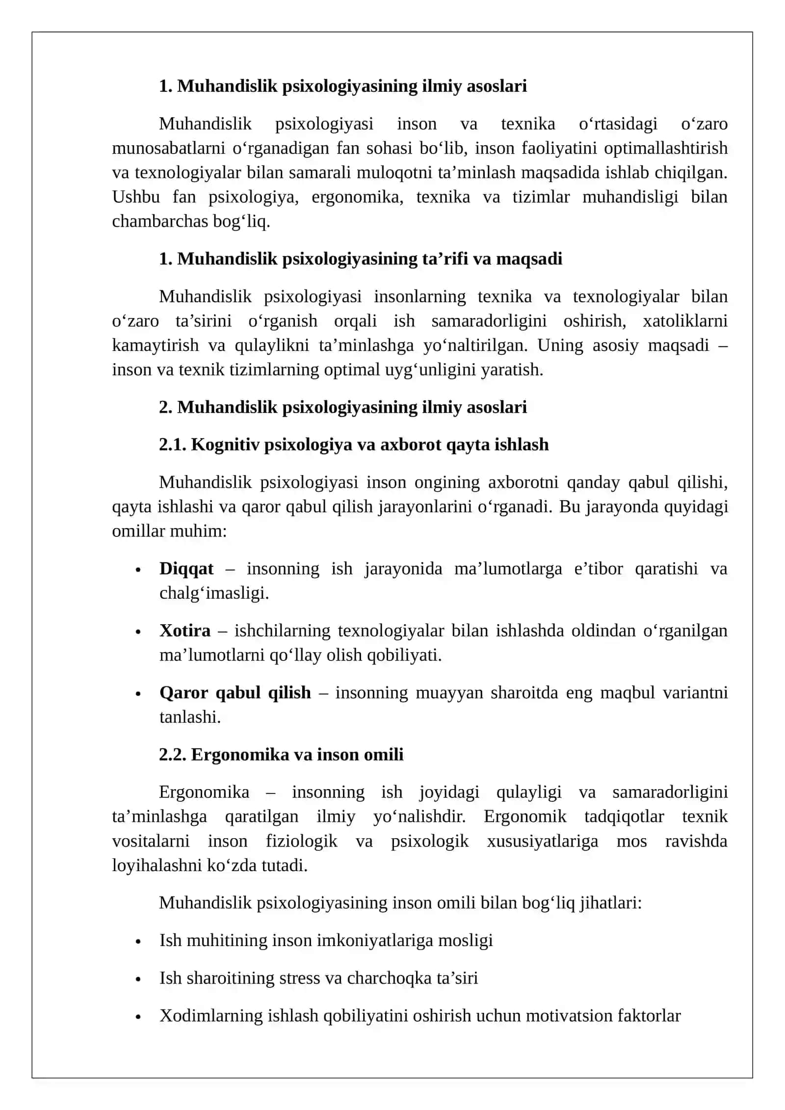 Muhandislik Psixologiyasining Ilmiy Bilimlar Tizimidagi O‘rni 3