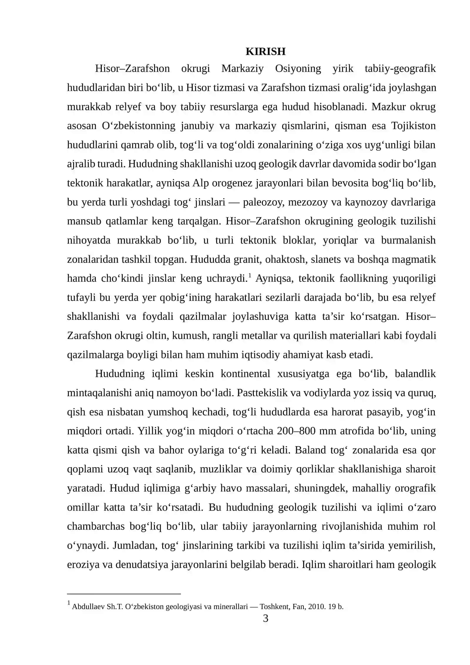 Hisor Zarafshon okrugi geologik tuzilishi va iqlimi 3