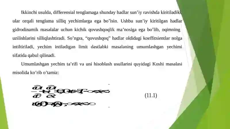 UMUMLASHGAN YECHIMLARNI HISOBLASH UCHUN AYIRMALI SXEMALAR TUSHUNCHASI 3