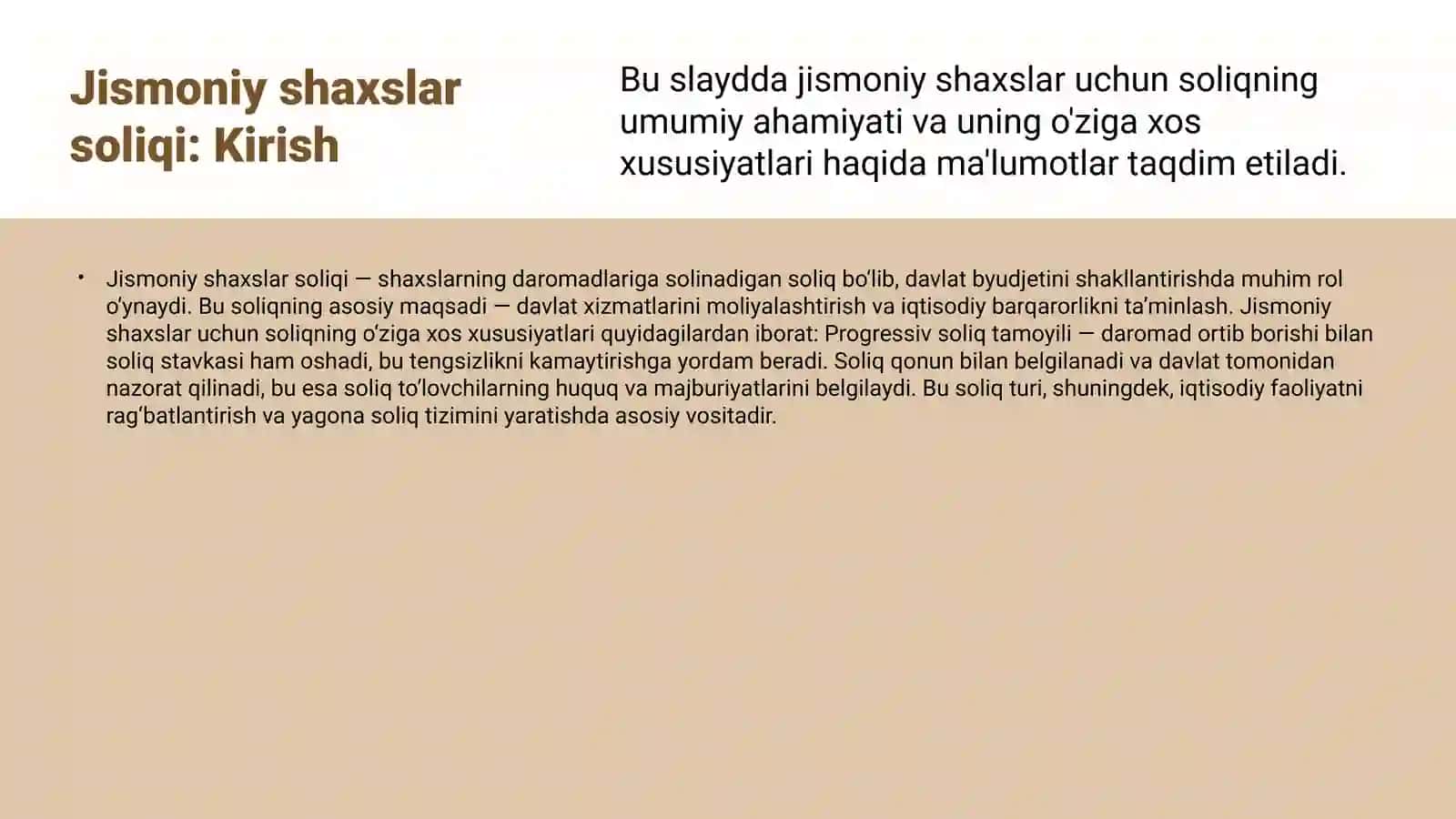Jismoniy shaxslar mol-mulkiga solinadigan soliqning oʻziga xos xususiyatlari 3