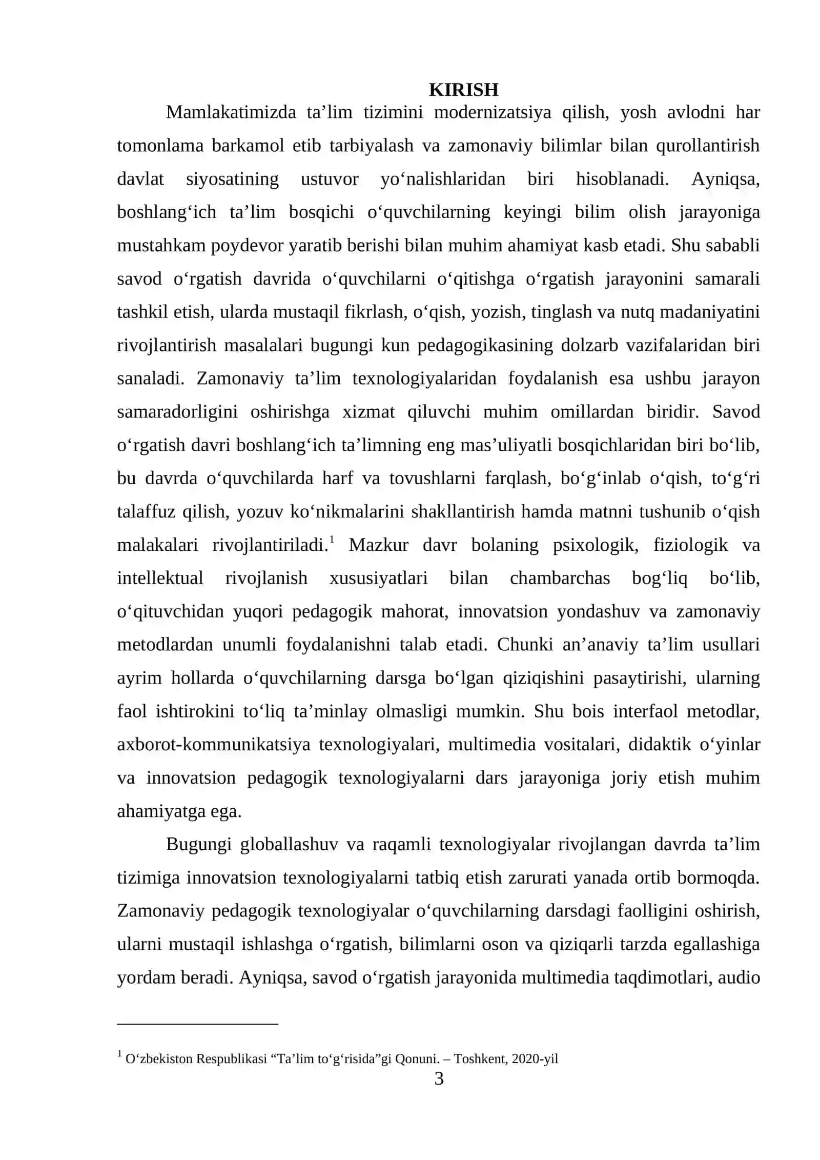 SAVOD O'RGANISH DAVRIDA O'QUVCHILARNI O'QITISHGA O'RGATISH JARAYONIDA ZAMONAVIY TEXNOLOGIYALARNING O'RNI 3