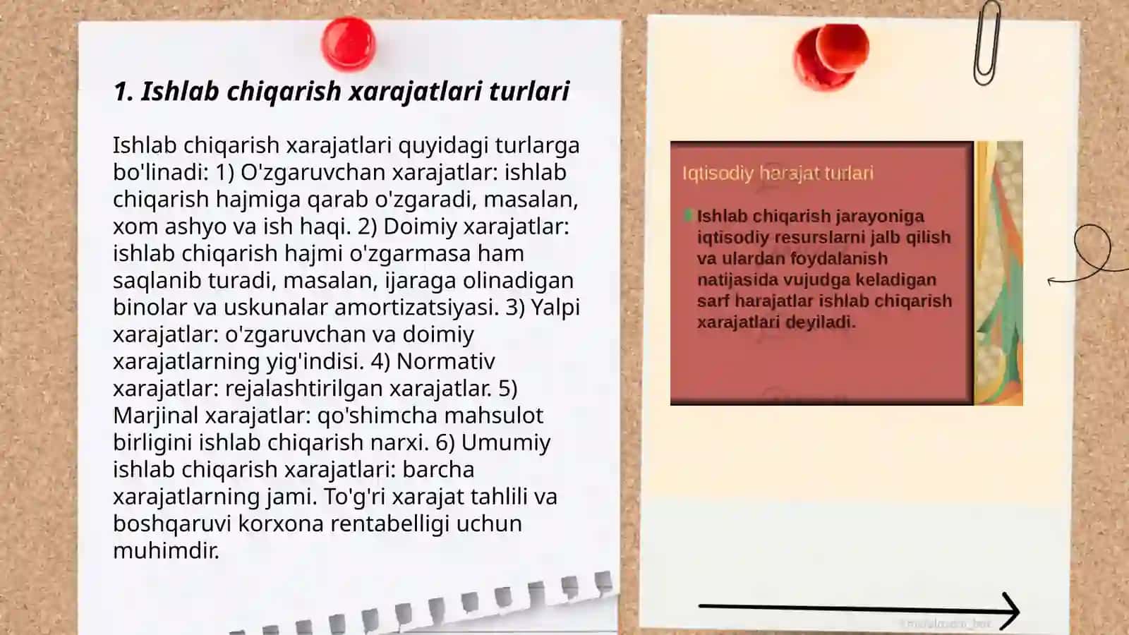 Ishlab chiqarish xarajatlari va foyda 3