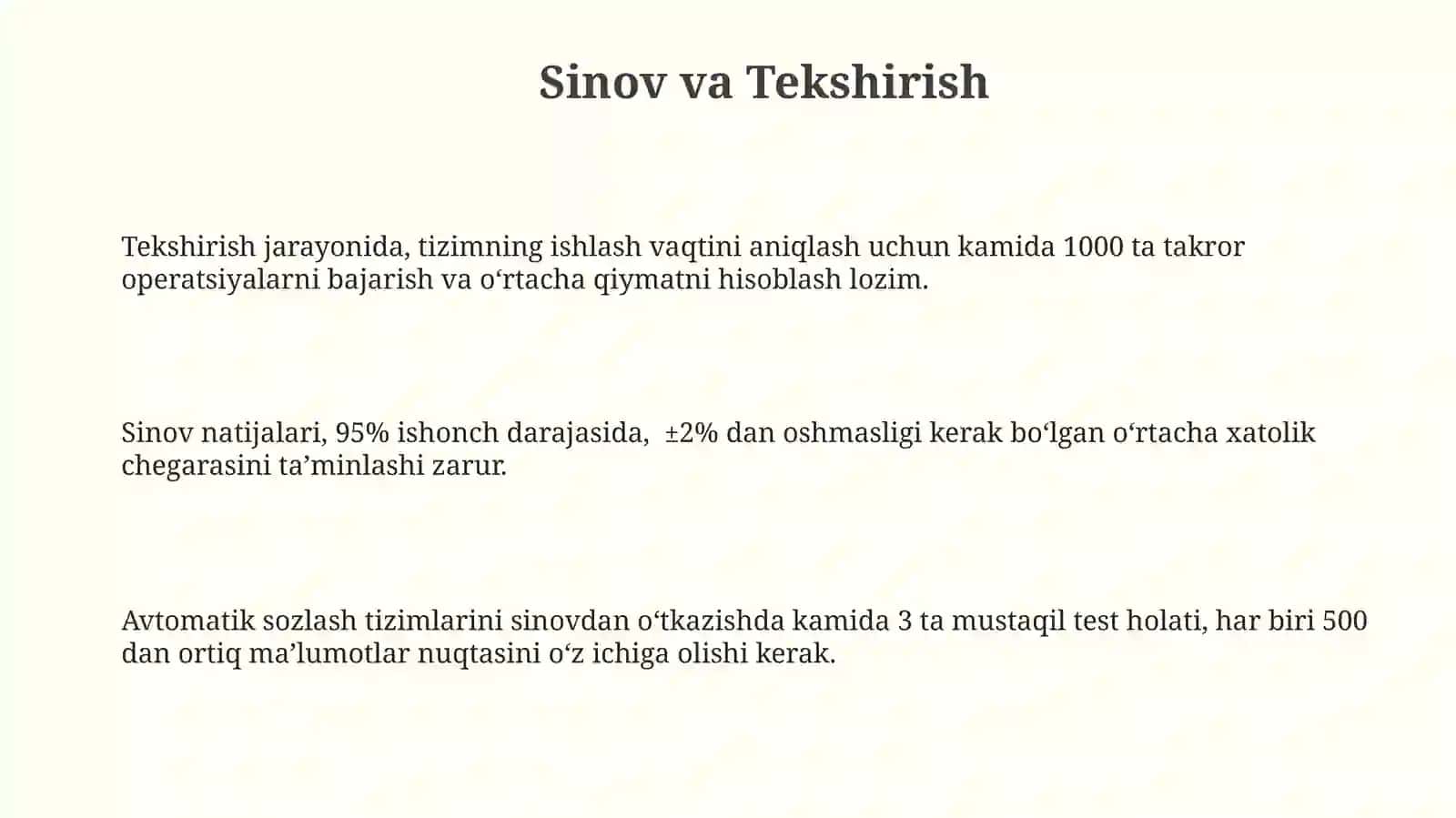 Avtomatik rostlash sistemalariga quyiladigan talablar 3