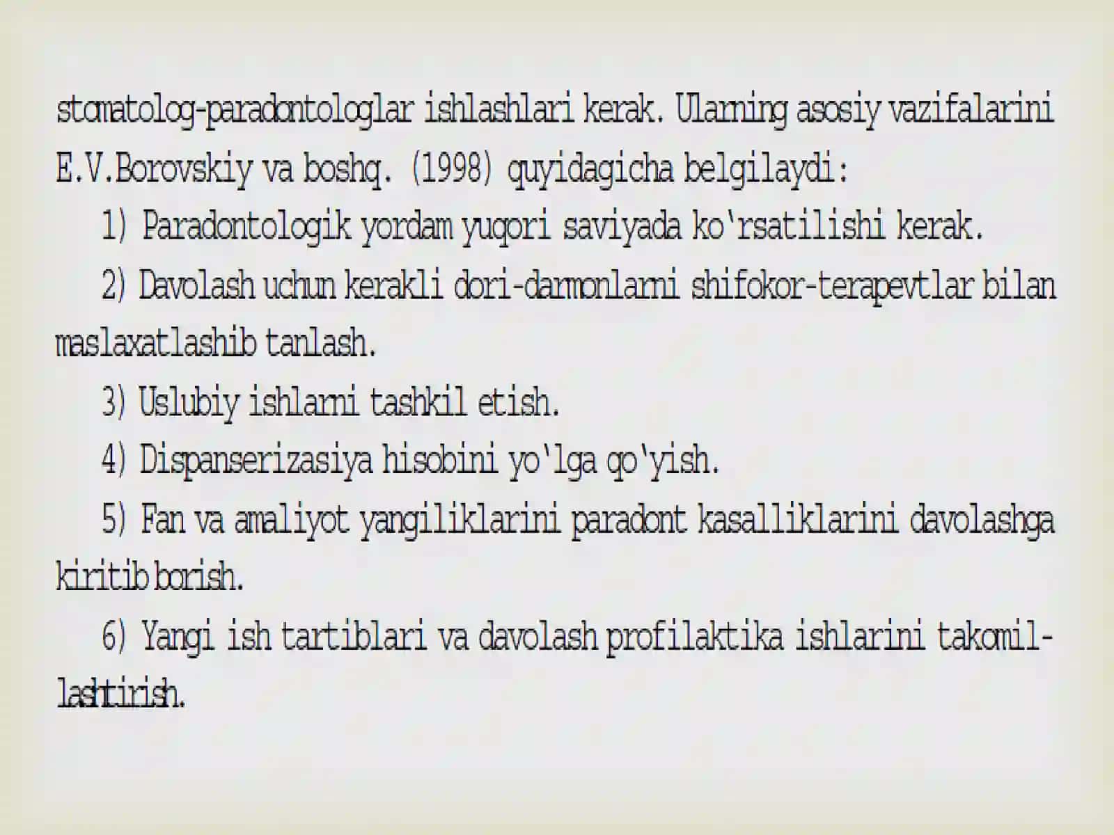 Parodont kasalliklarini dispanserizasiyasi. 3