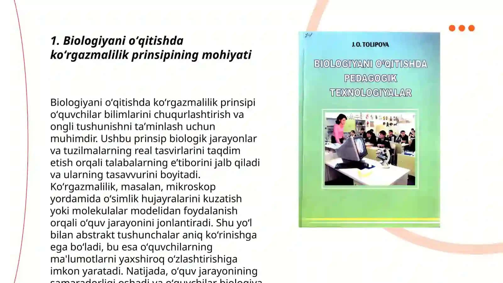 Biologiyani õqitishda kõrgazmalilik prinsipining rõli 3