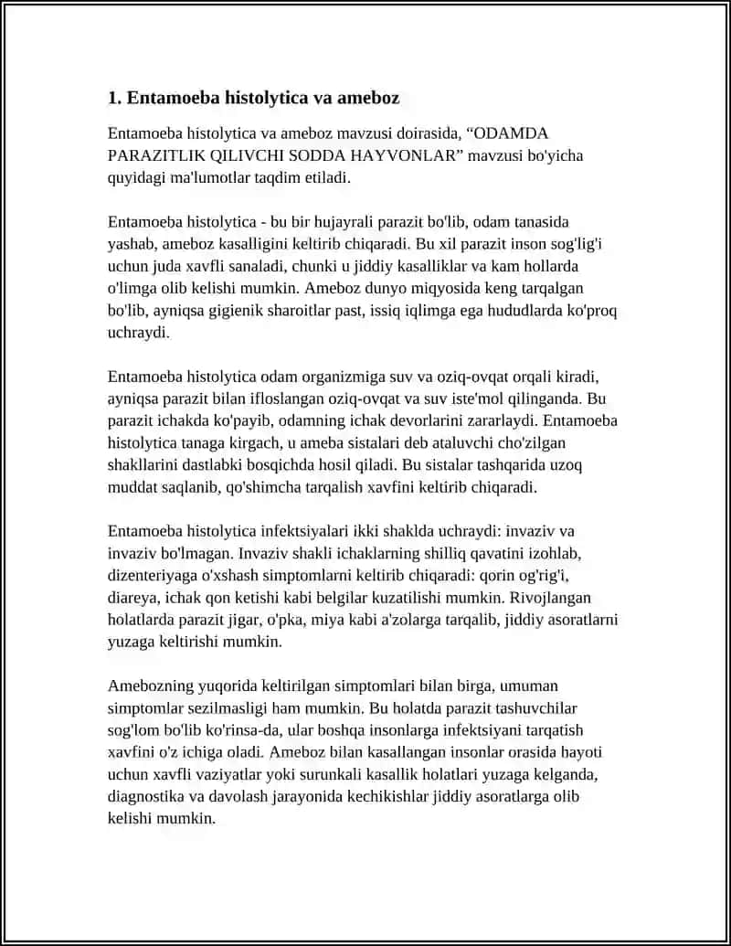 ODAMDA PARAZITLIK QILIVCHI SODDA HAYVONLAR 3