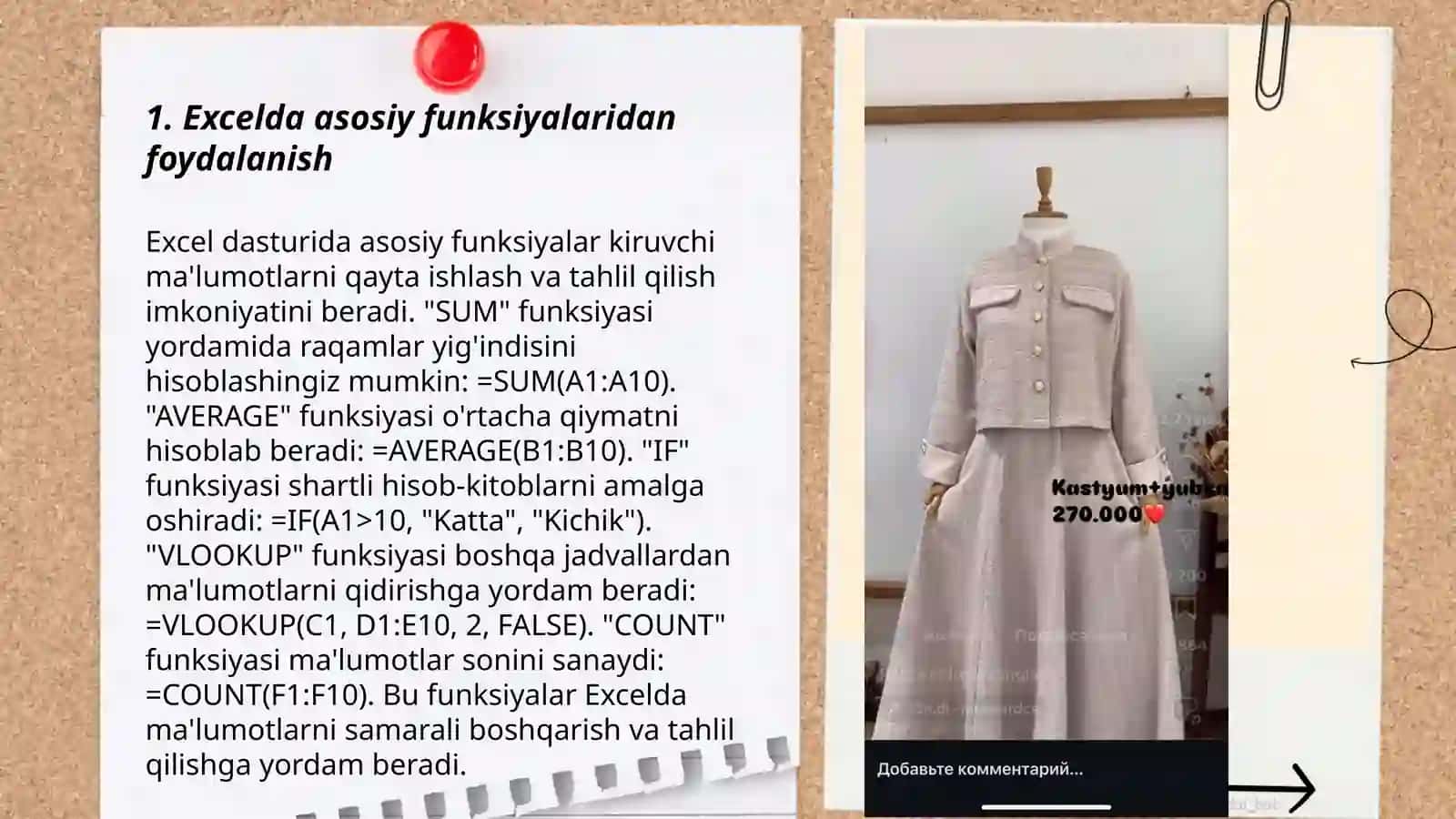 Excelda asosiy funksiyalaridan foydalanish 3
