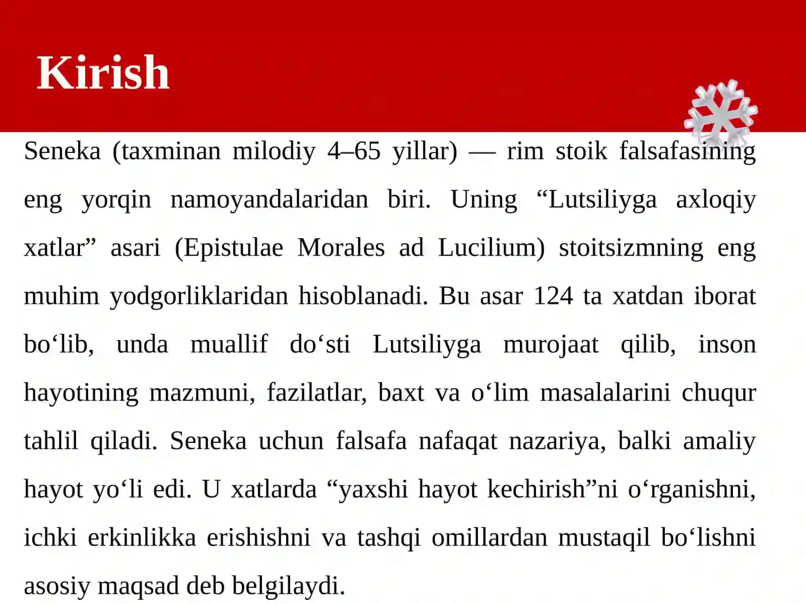 Senekaning “Lutsiliyga axloqiy xatlari” asari 3