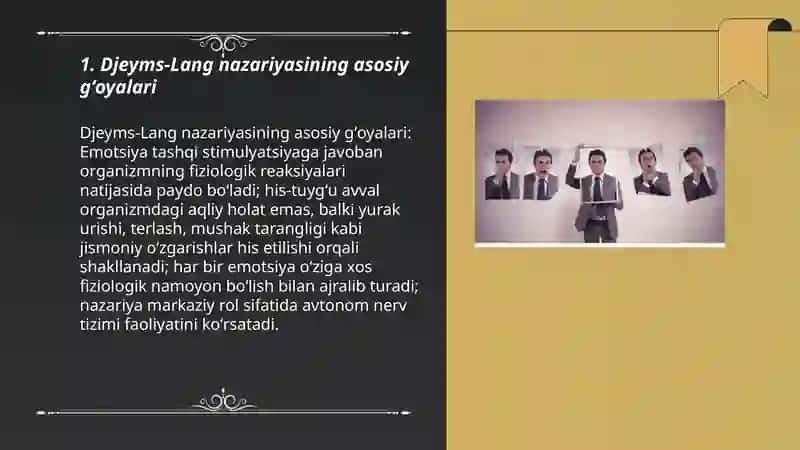 Emostiya nazaryasi(Djeyms-Lang Kennon-Bard S.Shaxter D Zinger) 10 varoq taqdimot 3