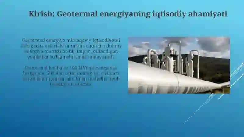 Geotermal energiyaning iqtisodiy samaradorligi va rentabelligi 3
