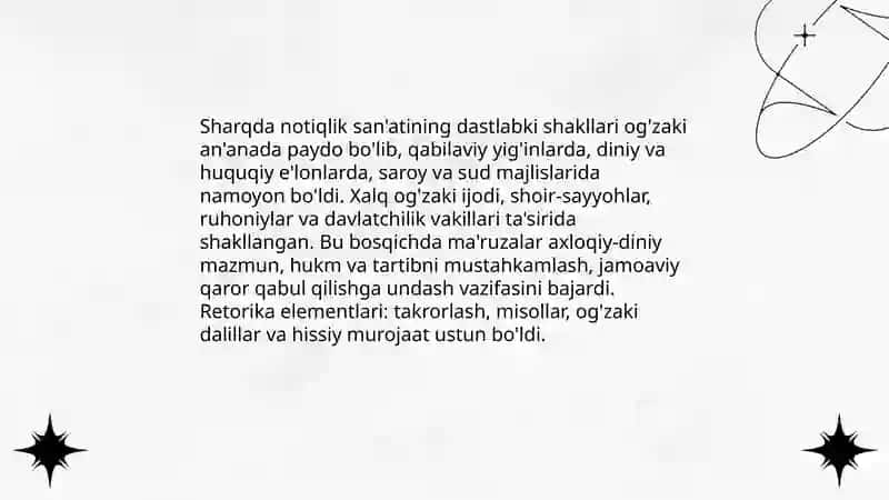 Sharqda notiqlik sa'natining rivojlanishi 3
