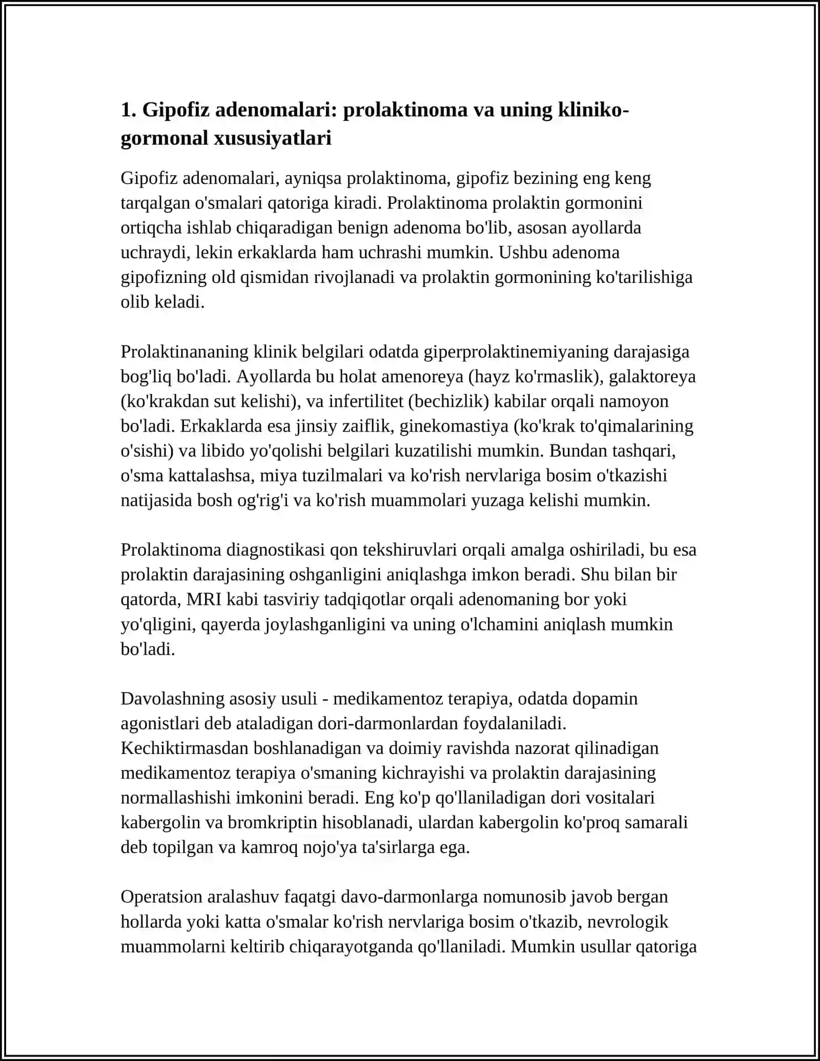 GIPOFIZ, EPIFIZ, GALQONSIMON VA QALQONSIMON OLDI BEZLARI PATOLOGIYASI 3