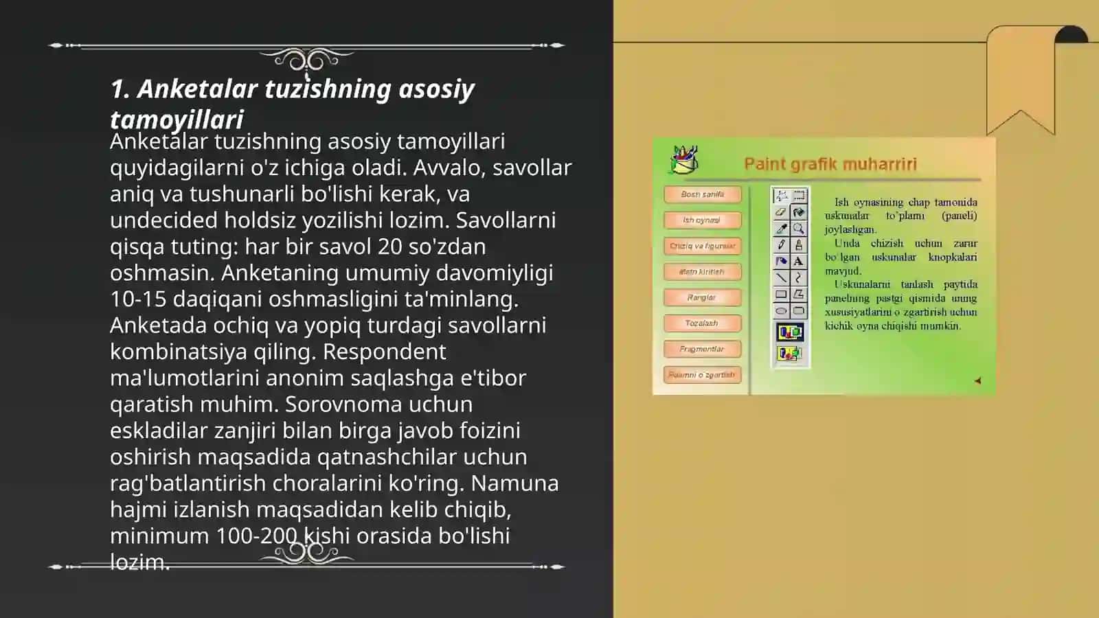 Anketalar tuzishning asosiy tamoyillari 3